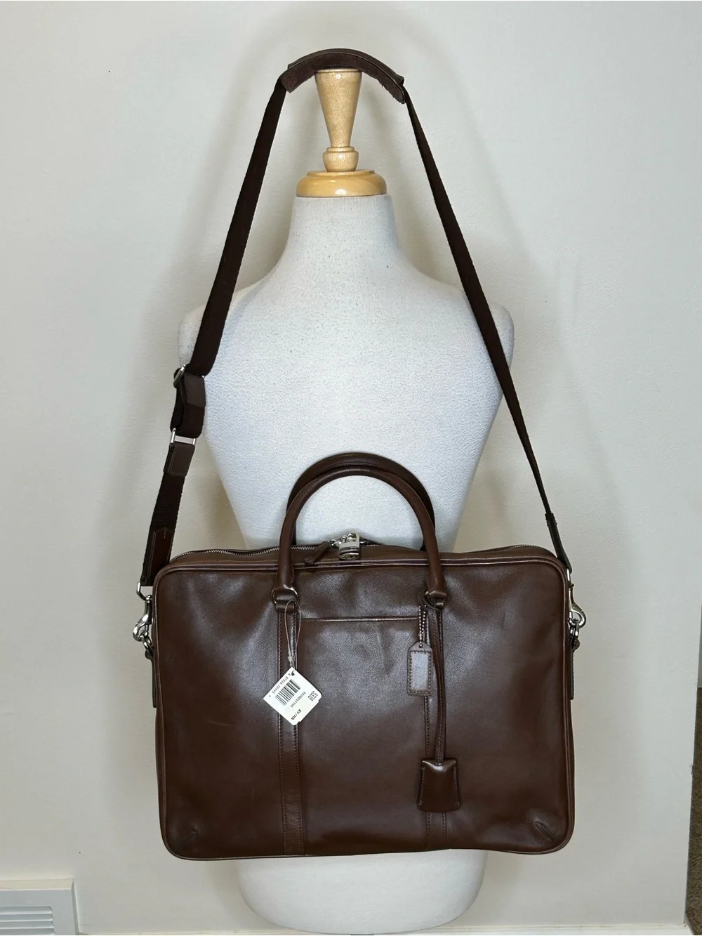 Coach Unisex Briefcase Business Bag 2-Way Zip Slim NOS NEW 5338 Brown